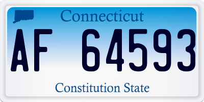 CT license plate AF64593