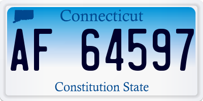 CT license plate AF64597