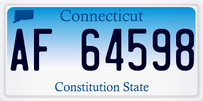 CT license plate AF64598