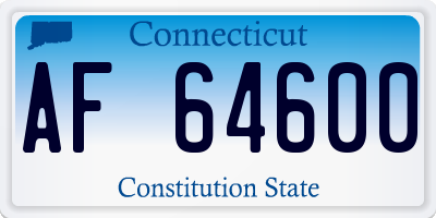 CT license plate AF64600