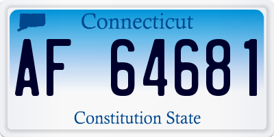 CT license plate AF64681