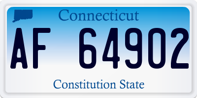 CT license plate AF64902