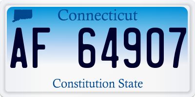 CT license plate AF64907