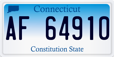 CT license plate AF64910