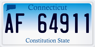 CT license plate AF64911