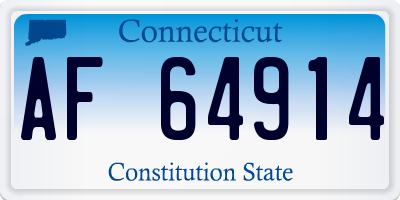 CT license plate AF64914