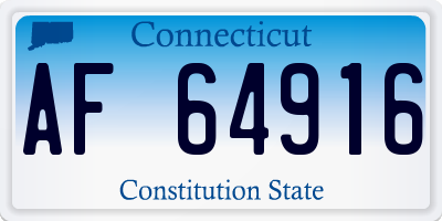 CT license plate AF64916