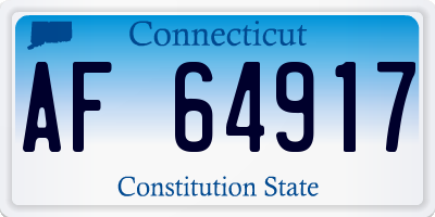 CT license plate AF64917