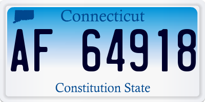 CT license plate AF64918