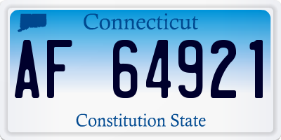 CT license plate AF64921