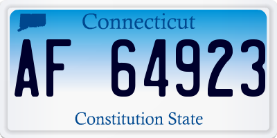 CT license plate AF64923