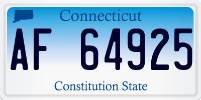 CT license plate AF64925