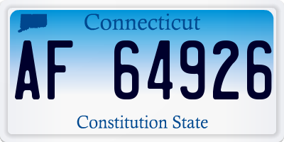 CT license plate AF64926