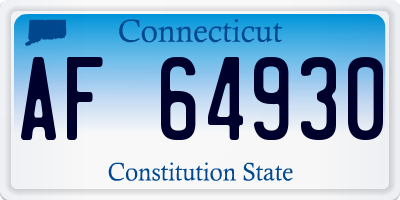 CT license plate AF64930