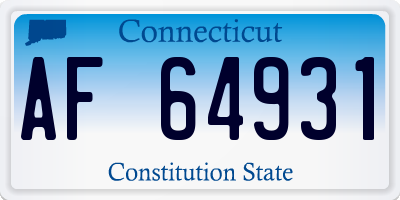 CT license plate AF64931