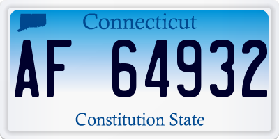 CT license plate AF64932