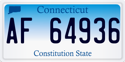 CT license plate AF64936