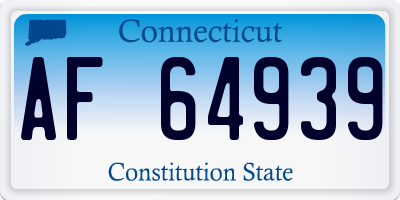 CT license plate AF64939