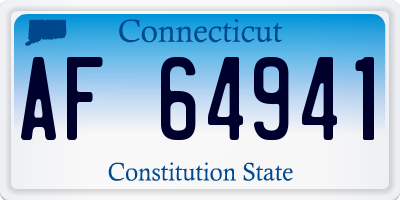 CT license plate AF64941