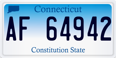 CT license plate AF64942