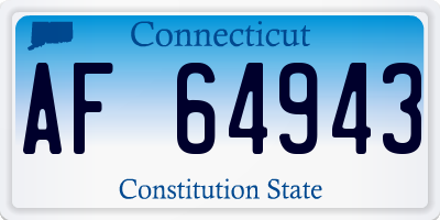 CT license plate AF64943