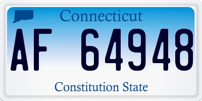 CT license plate AF64948