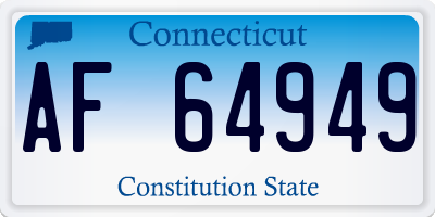 CT license plate AF64949