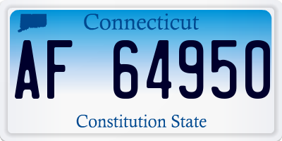 CT license plate AF64950