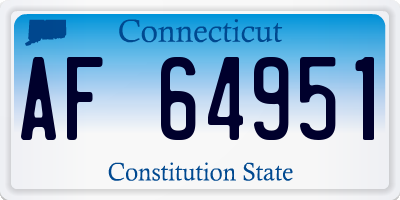 CT license plate AF64951