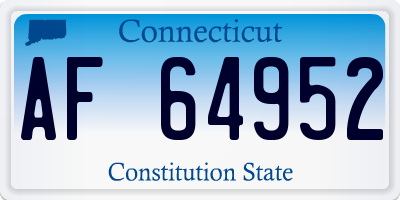 CT license plate AF64952