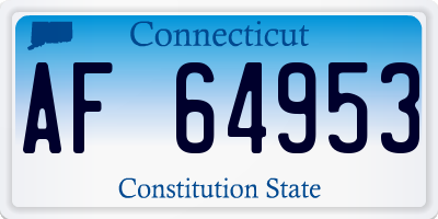CT license plate AF64953