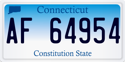CT license plate AF64954