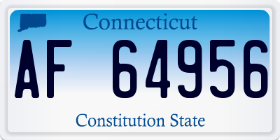 CT license plate AF64956
