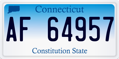 CT license plate AF64957