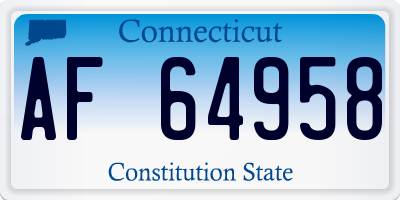 CT license plate AF64958