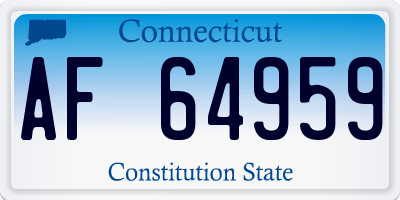 CT license plate AF64959