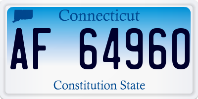 CT license plate AF64960