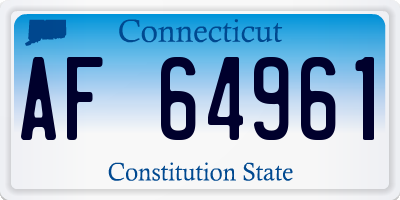 CT license plate AF64961