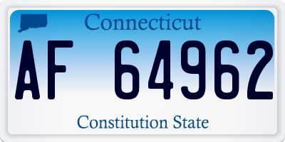 CT license plate AF64962
