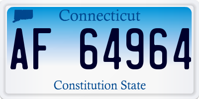 CT license plate AF64964