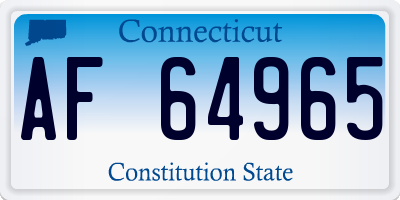 CT license plate AF64965