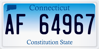 CT license plate AF64967