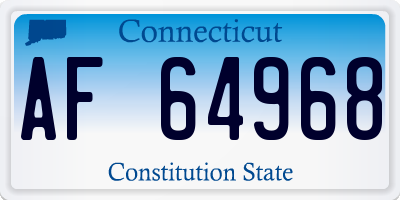 CT license plate AF64968