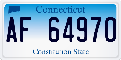CT license plate AF64970