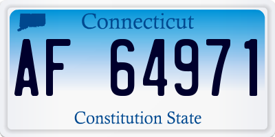 CT license plate AF64971