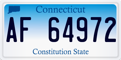 CT license plate AF64972
