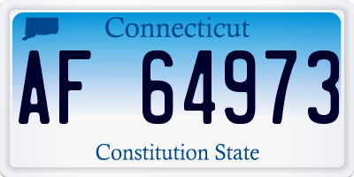 CT license plate AF64973