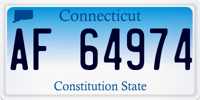 CT license plate AF64974