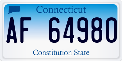 CT license plate AF64980