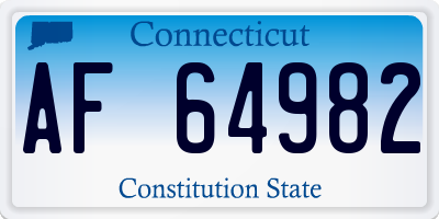CT license plate AF64982